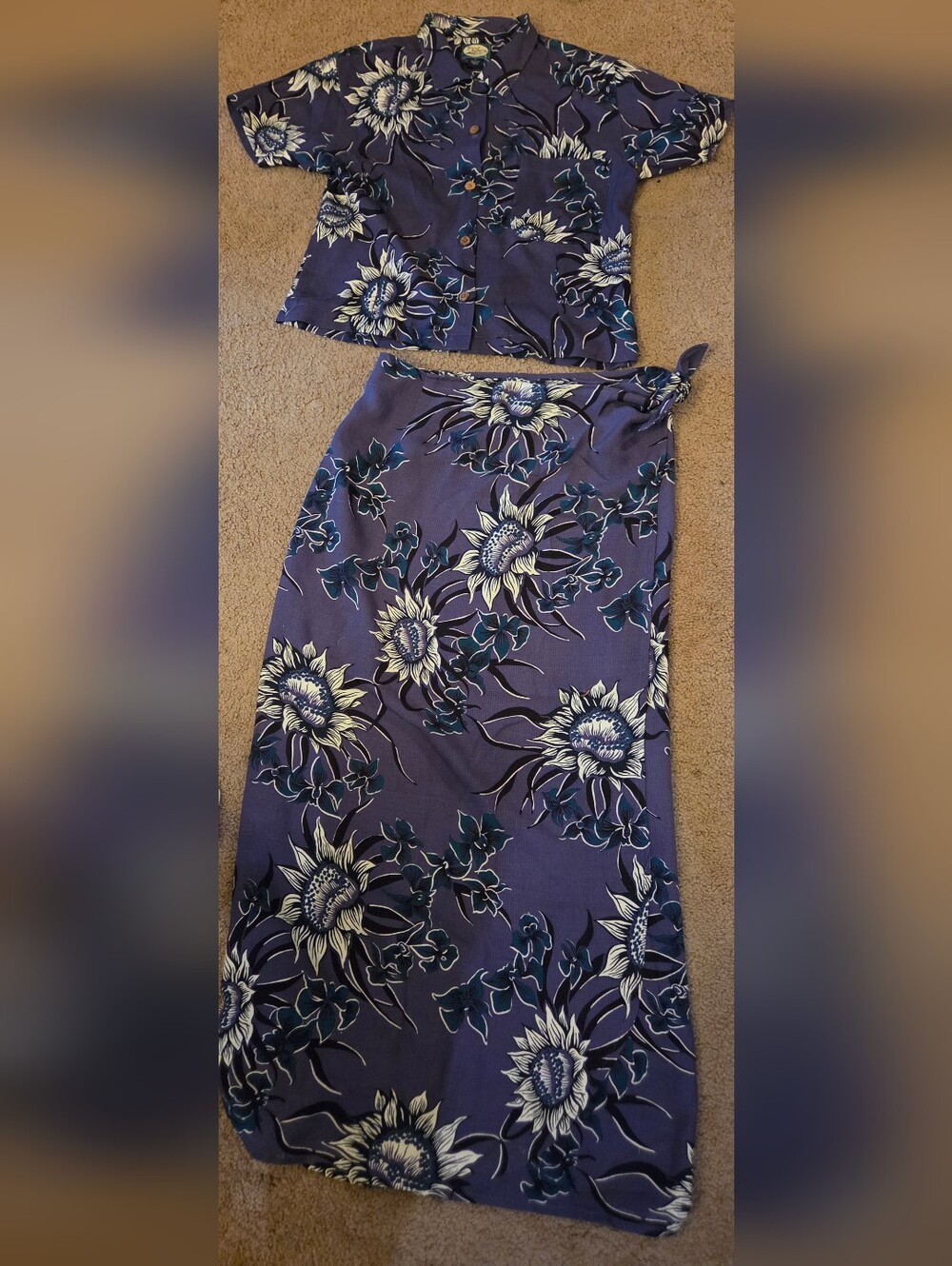 Tommy Bahama Purple Floral Maxi Skirt Set